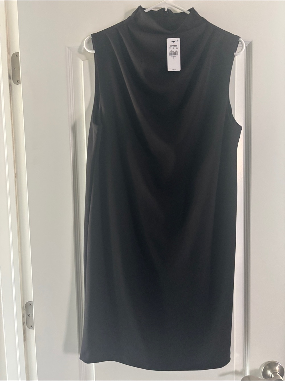 Express Black Sleeveless Mock Neck Mini Dress - Picture 3 of 5